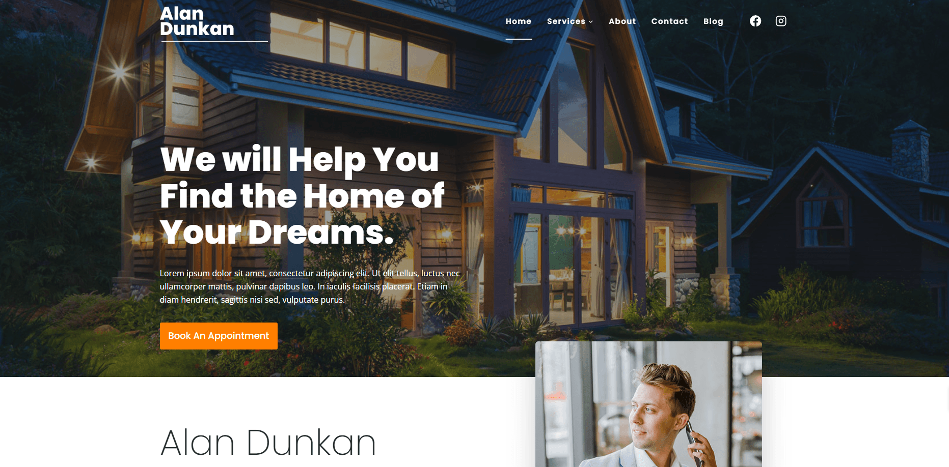 Kadence WordPress theme example for real estate websites